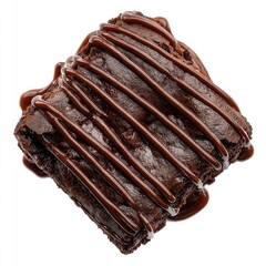 Square brownie, drizzled with chocolate (1)