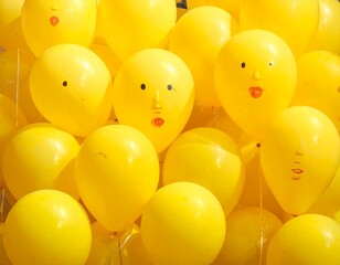 Joyful Yellow Balloon Faces Celebration