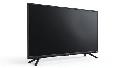Flat-screen TV, black,  angled view