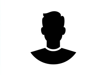Simple black silhouette of a male head and torso