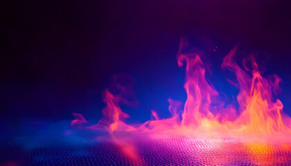 Abstract Fire Flames Dynamic Illumination and Energy on a Digital Surface