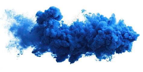 Deep blue ink clouds against white