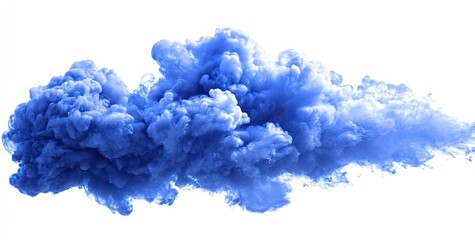 A vibrant, dense cloud of vibrant blue ink
