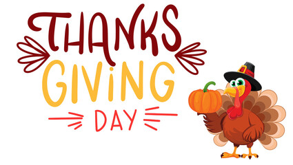 Traditional Thanksgiving Day celebration with festive autumn decorations, roasted turkey, pumpkins, candles, and seasonal food on a wooden table. Warm and cozy holiday atmosphere representing family g