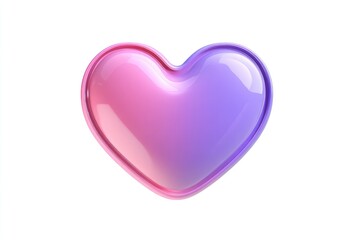 3D rendered heart, pinkish-purple gradient