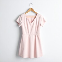 Elegant Pink Dress Displayed on a Hanger Against a White Background - Stylish Fashion