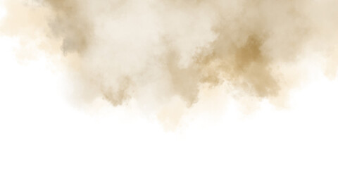 Abstract white and yellow smoke cloud isolated on transparent background