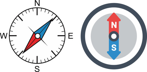 Illustrations of Compasses for Direction and Navigation