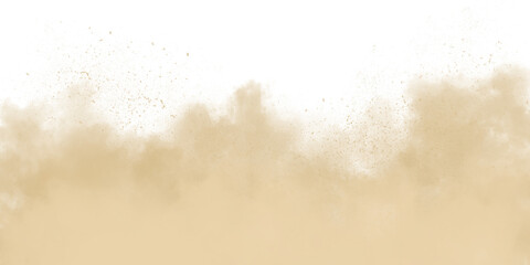 Fototapeta premium Explosion of light colored dust particles isolated on transparent background