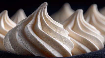 Close-up of delicate, light-cream meringue peaks
