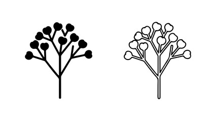 Elegant Botanical Illustration Two Variations of a Berry Branch.