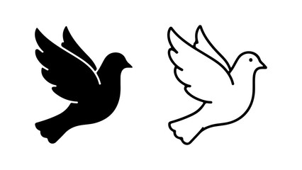 Elegant Dove Silhouettes Symbol of Peace and Freedom.