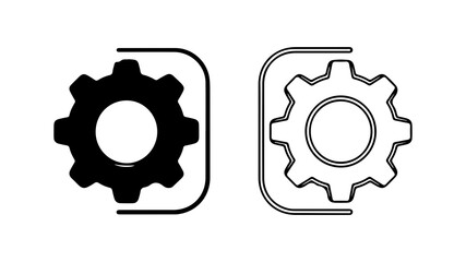 Gear icons representing settings and configurations for various applications and systems.