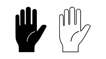 Hand silhouette illustration showing palm and fingers in black and white.