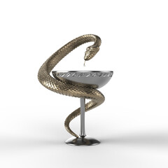 Aesculapian Staff Statue. 3D illustration. 