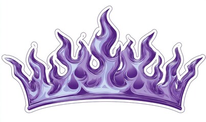 Purple flame crown, stylized