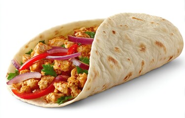 Chicken wrap filled with savory ingredients