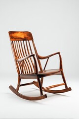 Wooden rocking chair, rich brown tone