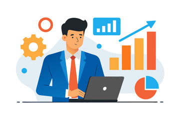 business man with laptop