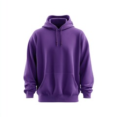 Purple hoodie, front view, blank