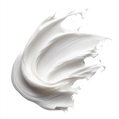 Creamy white substance in a swirling, dynamic shape