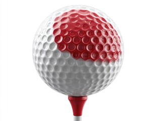 Golf ball with red paint