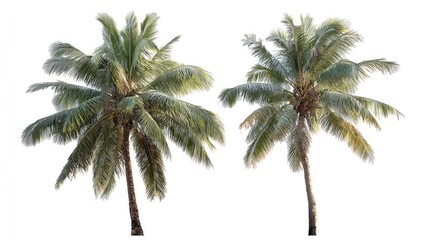 Obraz premium Two coconut palms against a white background (2)