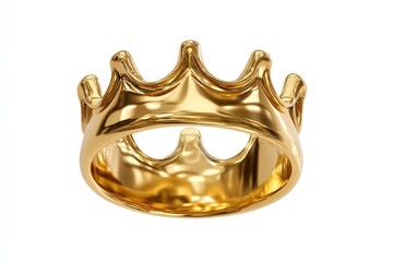 Gold crown ring, top-down view