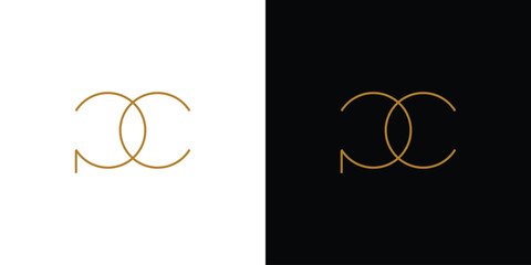 Modern and luxurious PC letter initial logo design