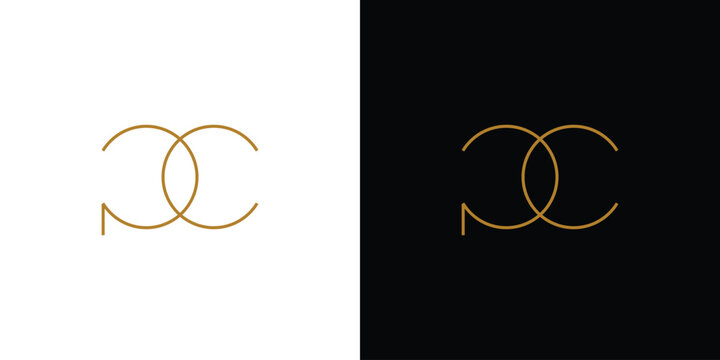 Modern and luxurious PC letter initial logo design
