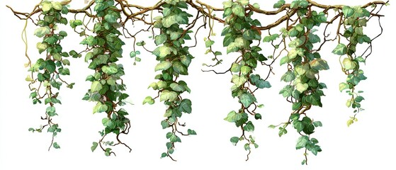 Hanging ivy, multiple cascading strands