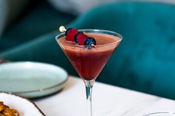 Elegant Cocktail Drink with Fresh Berries – Morocco, September 17, 2025