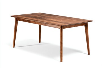 Wooden dining table, simple design,  light brown wood