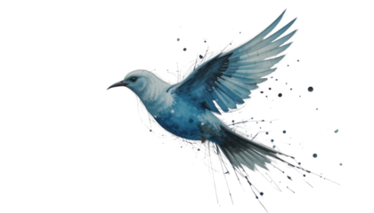 A vector illustration of a white dove flying with its wings spread, a symbol of peace and nature