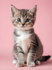 Obraz premium british kitten on color isolated background