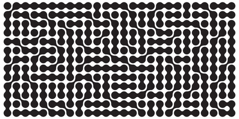 Metaball black and white Vector Background. Liquid morphing connected blobs template. Organic tech geometric backdrop.