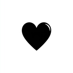 A solid black heart graphic