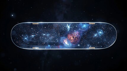 Transparent Glass Skateboard with Tiny Galaxies Inside
