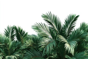 Lush palm fronds against a white background (1)