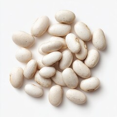 Obraz premium A cluster of light beige beans against a white background