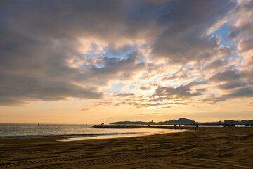 和歌山県田辺市 夕暮れの扇ヶ浜