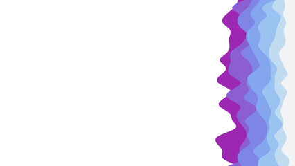 Abstract flowing purple and blue wavy shapes on a clean white background, creating a modern and dynamic design for presentations or digital art.