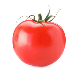 One ripe red tomato isolated on white