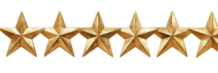 Obraz premium Gold stars arranged in a horizontal line