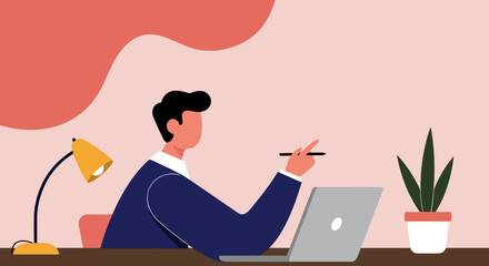 Stylish illustration of a person using a smartphone, reflecting digital communication, social media, and modern lifestyle. Ideal for technology, apps, or business themes.