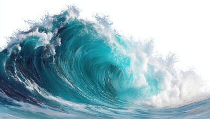 Powerful turquoise wave crests