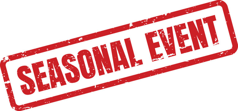A red Seasonal Event stamp conveys urgency and importance