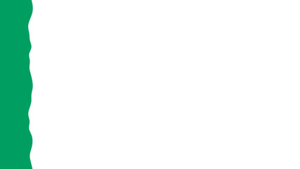 Vibrant green wavy border on a clean white background. Perfect for modern design, presentation templates, text overlay, or as an abstract graphic element.