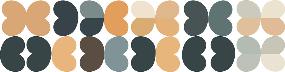 Abstract Retro Pattern, Modern Organic Geometric Shapes.