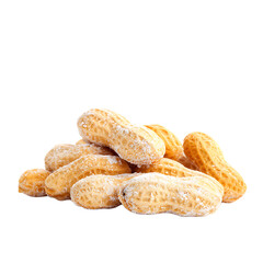 Fototapeta premium Pile of delicious peanuts in shells lightly covered in a sugary coating providing a sweet and savory treat for snacking enjoyment
